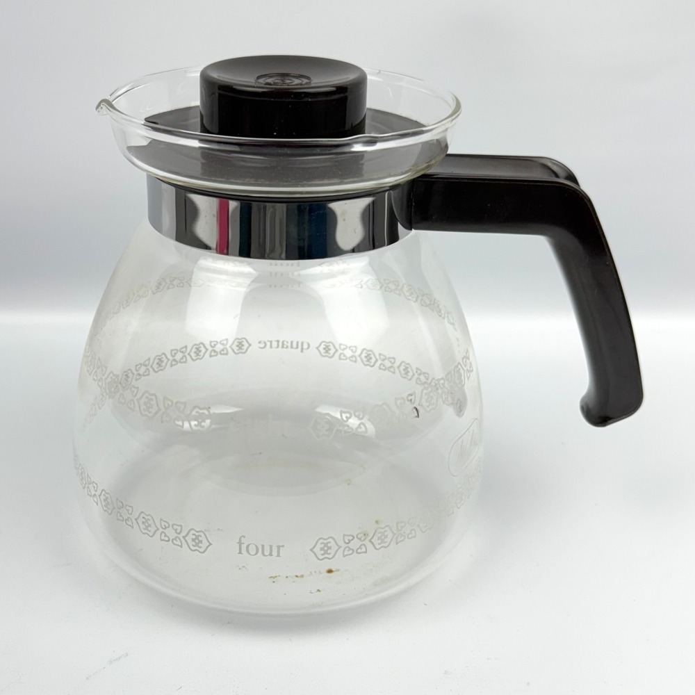 Melitta Glass Coffee Carafe Pot 8 Cup Replacement Black Handle Lid Pour‎ Spout